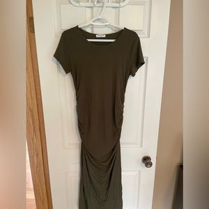 Olive Green- Maxi- Tee Shirt style maternity dress